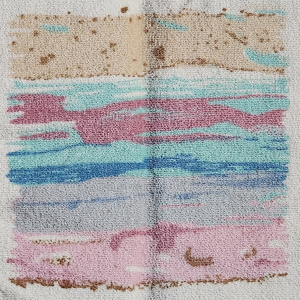 2 VTG JCPenney Brushstrokes Washcloth Set | Made in USA | Boho Southwest Bath